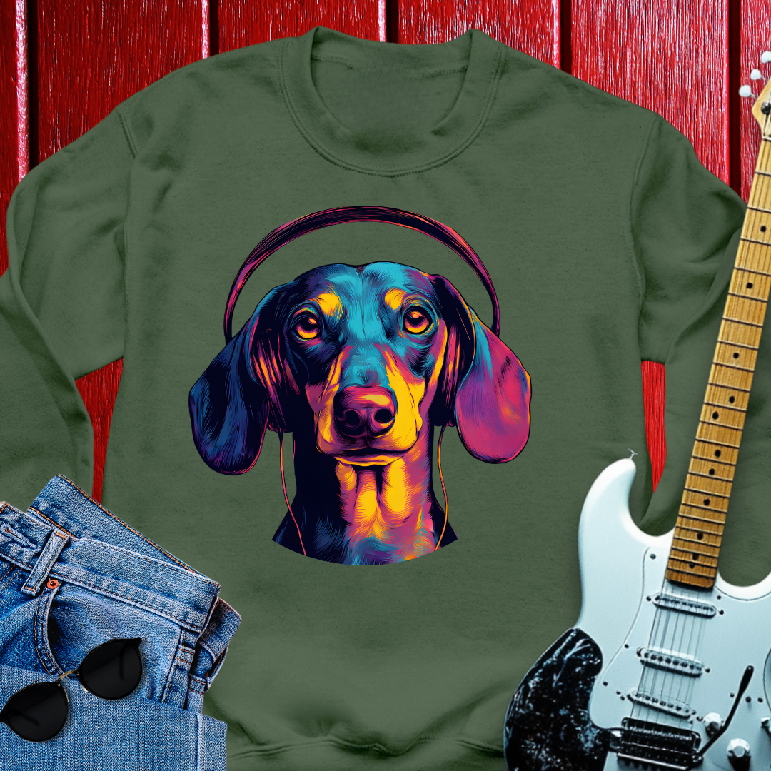 Dachshund Tuned In Crewneck
