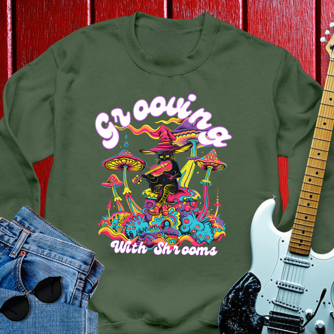 Grooving With Shrooms Crewneck