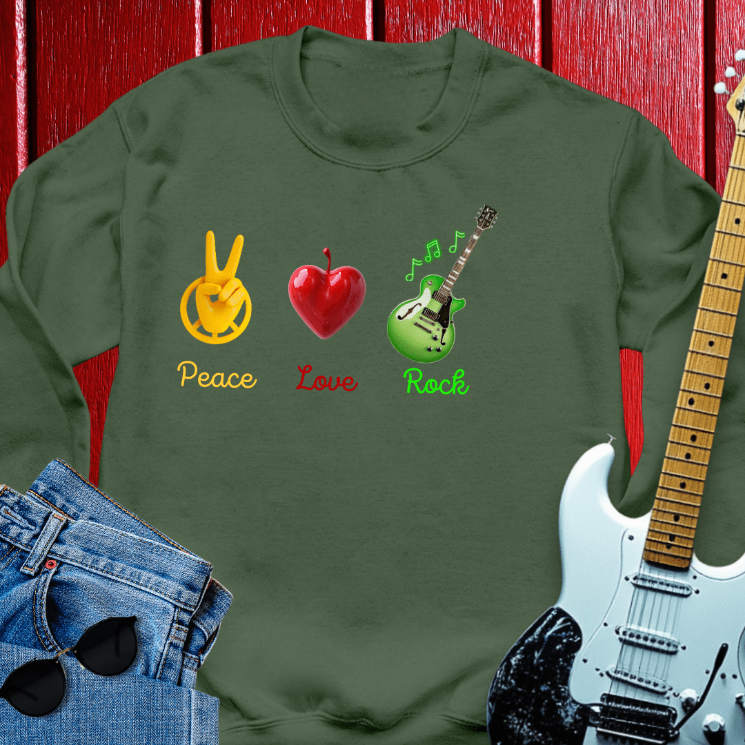 Peace, Love And Rock Crewneck