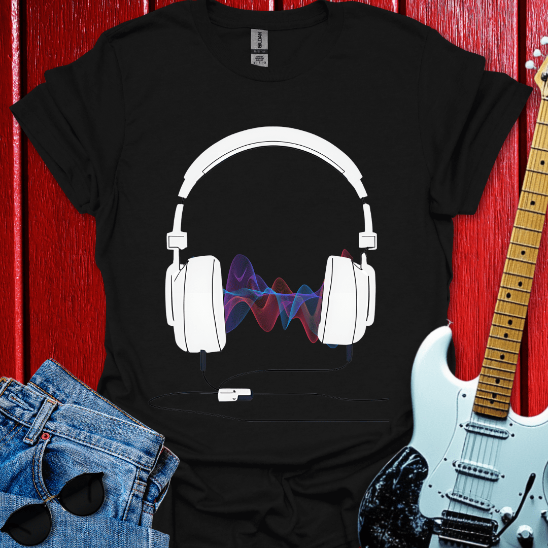 Sound Wave Headphones T-shirt