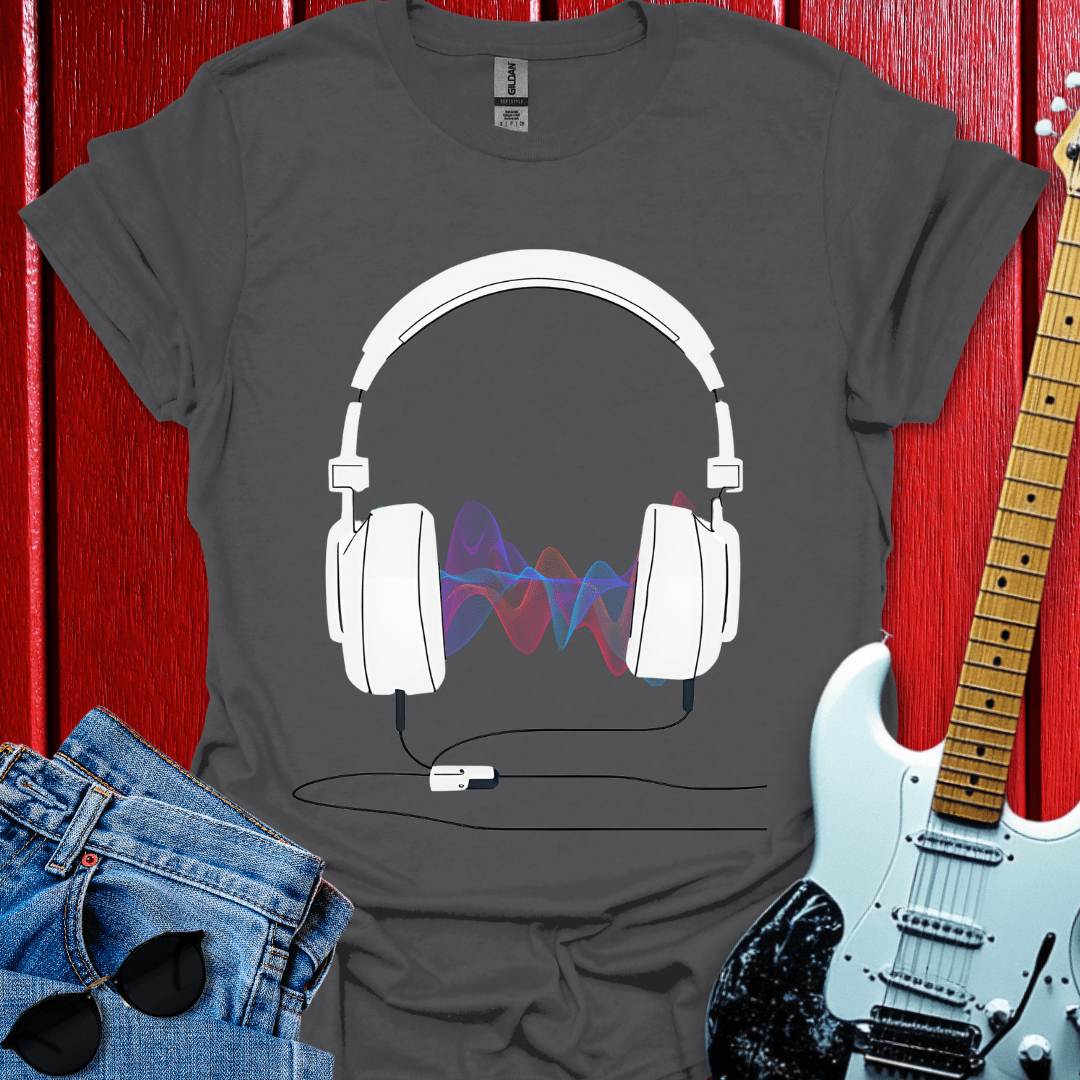 Sound Wave Headphones T-shirt