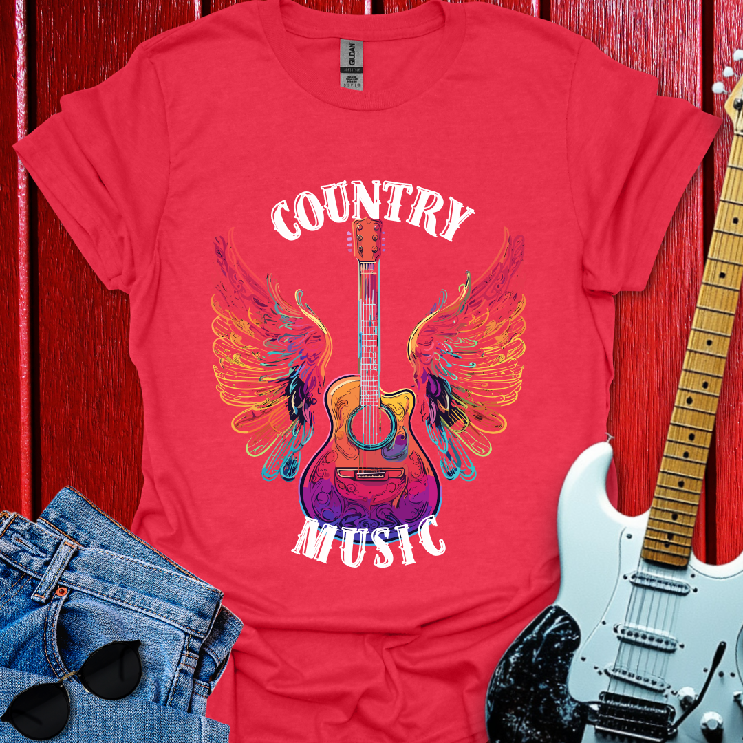 Country Winged Guitar T-shirt