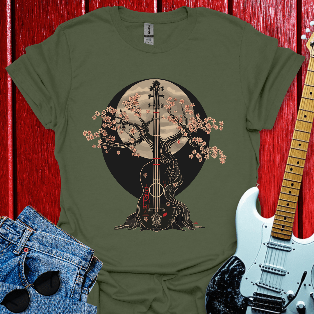 Cherry Blooms Guitar T-shirt