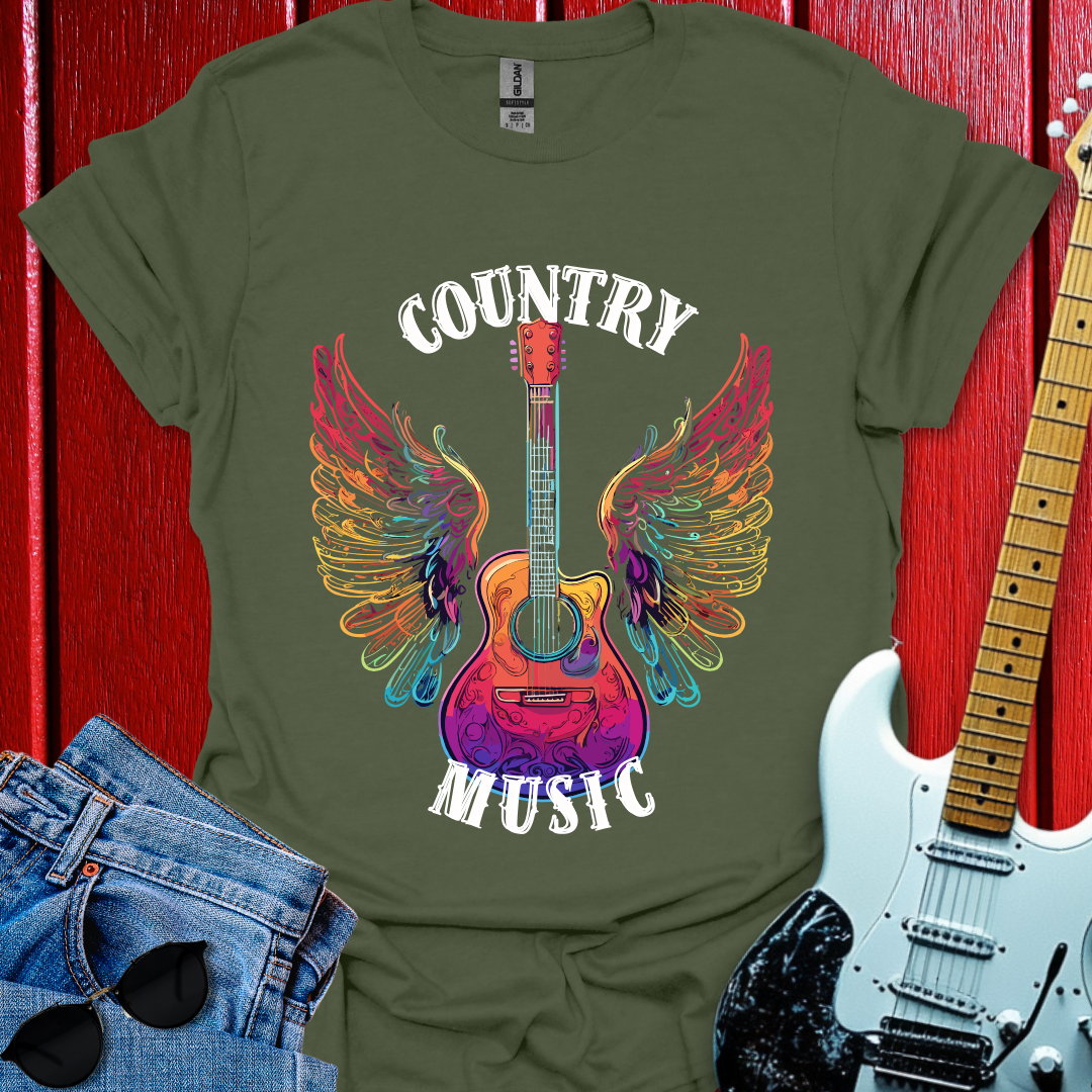 Country Winged Guitar T-shirt
