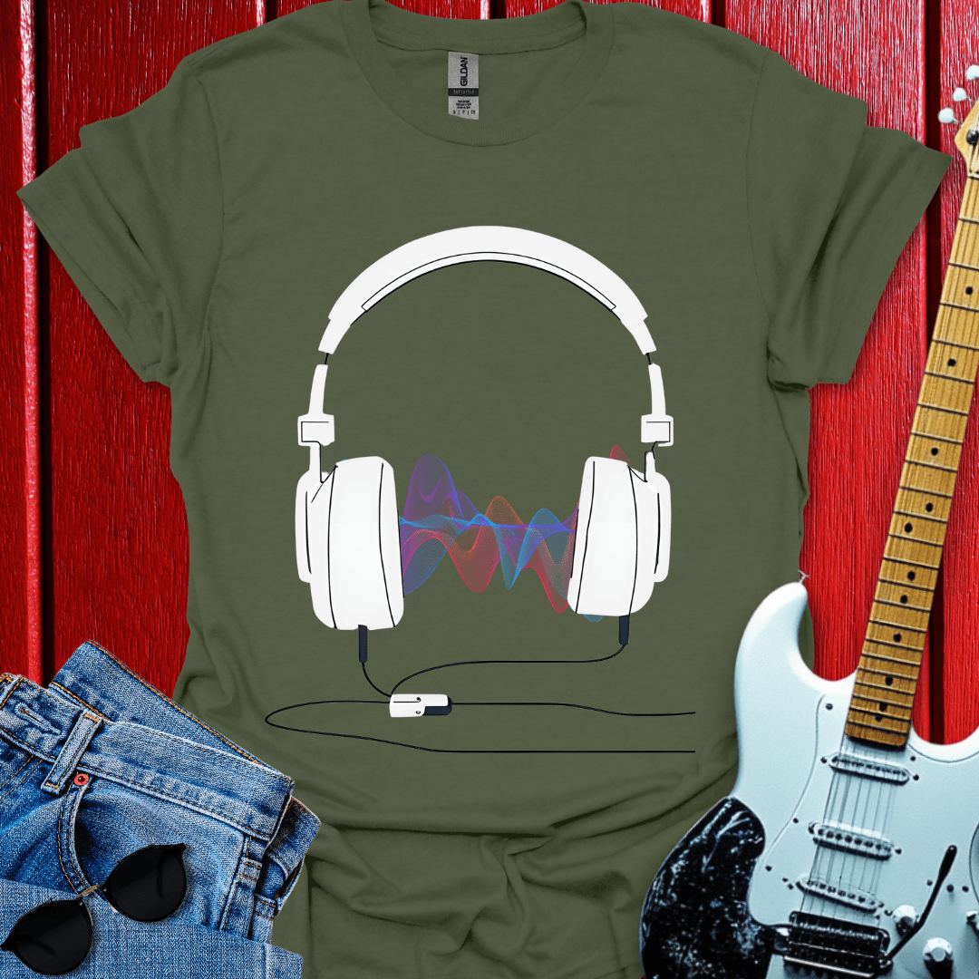 Sound Wave Headphones T-shirt