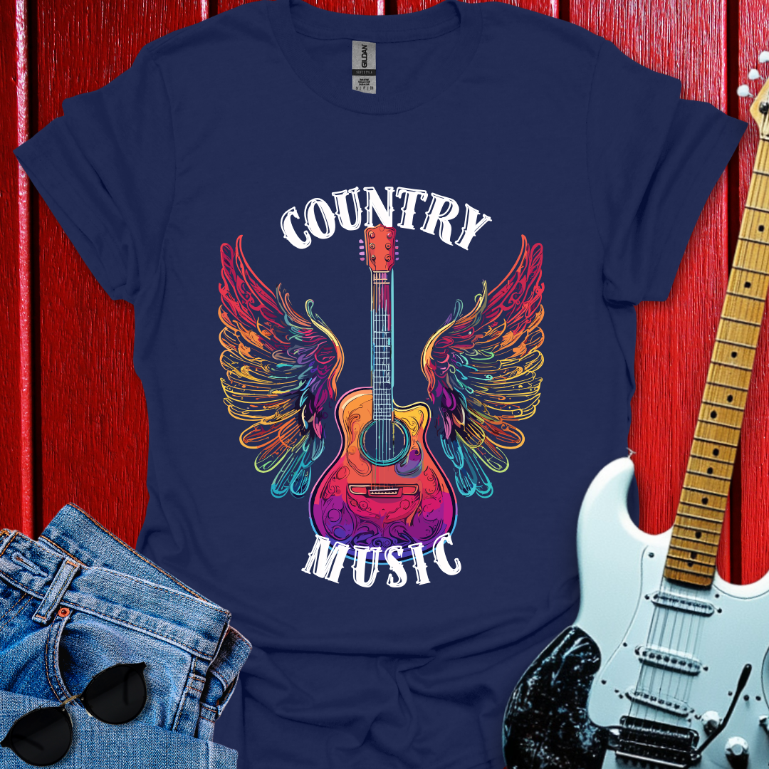 Country Winged Guitar T-shirt