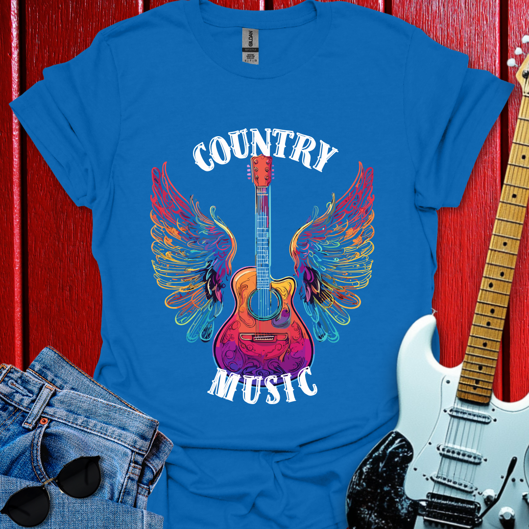 Country Winged Guitar T-shirt