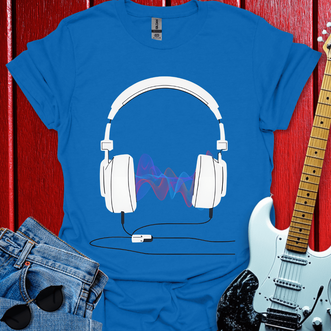 Sound Wave Headphones T-shirt