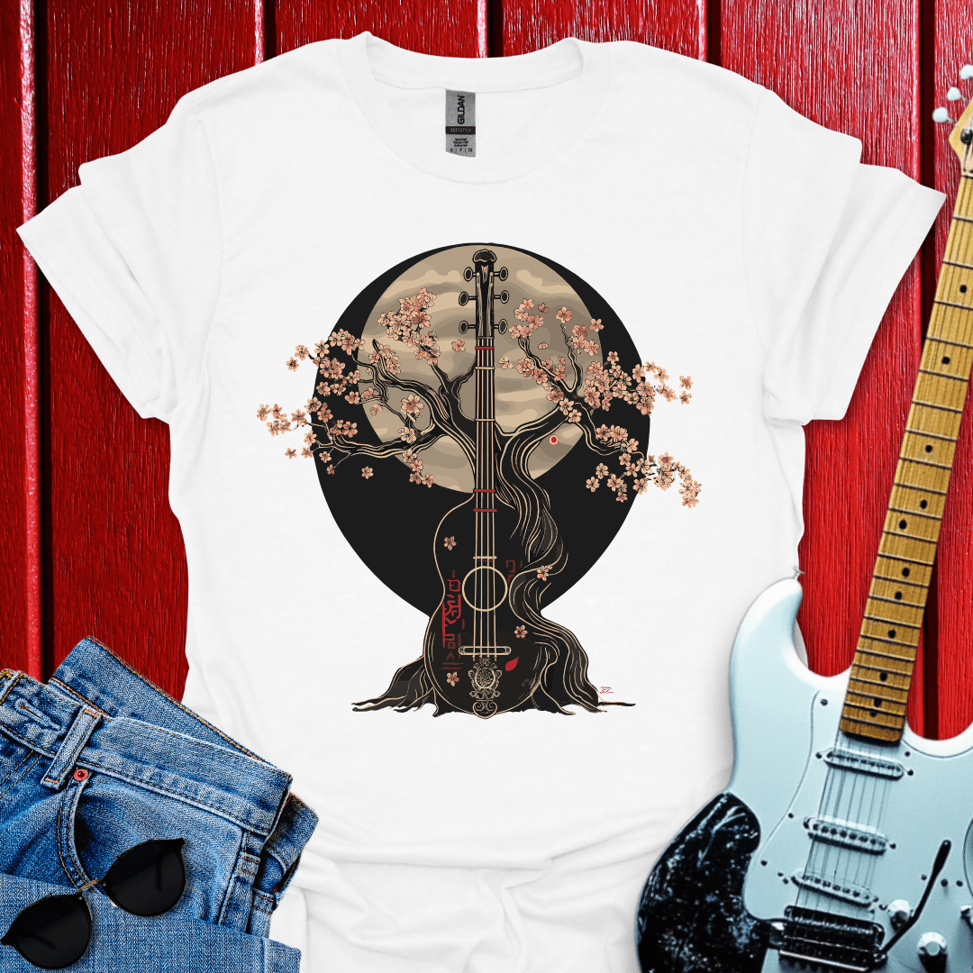 Cherry Blooms Guitar T-shirt