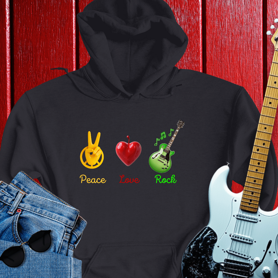 Peace, Love And Rock Hoodie
