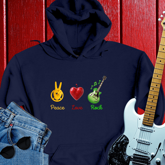 Peace, Love And Rock Hoodie