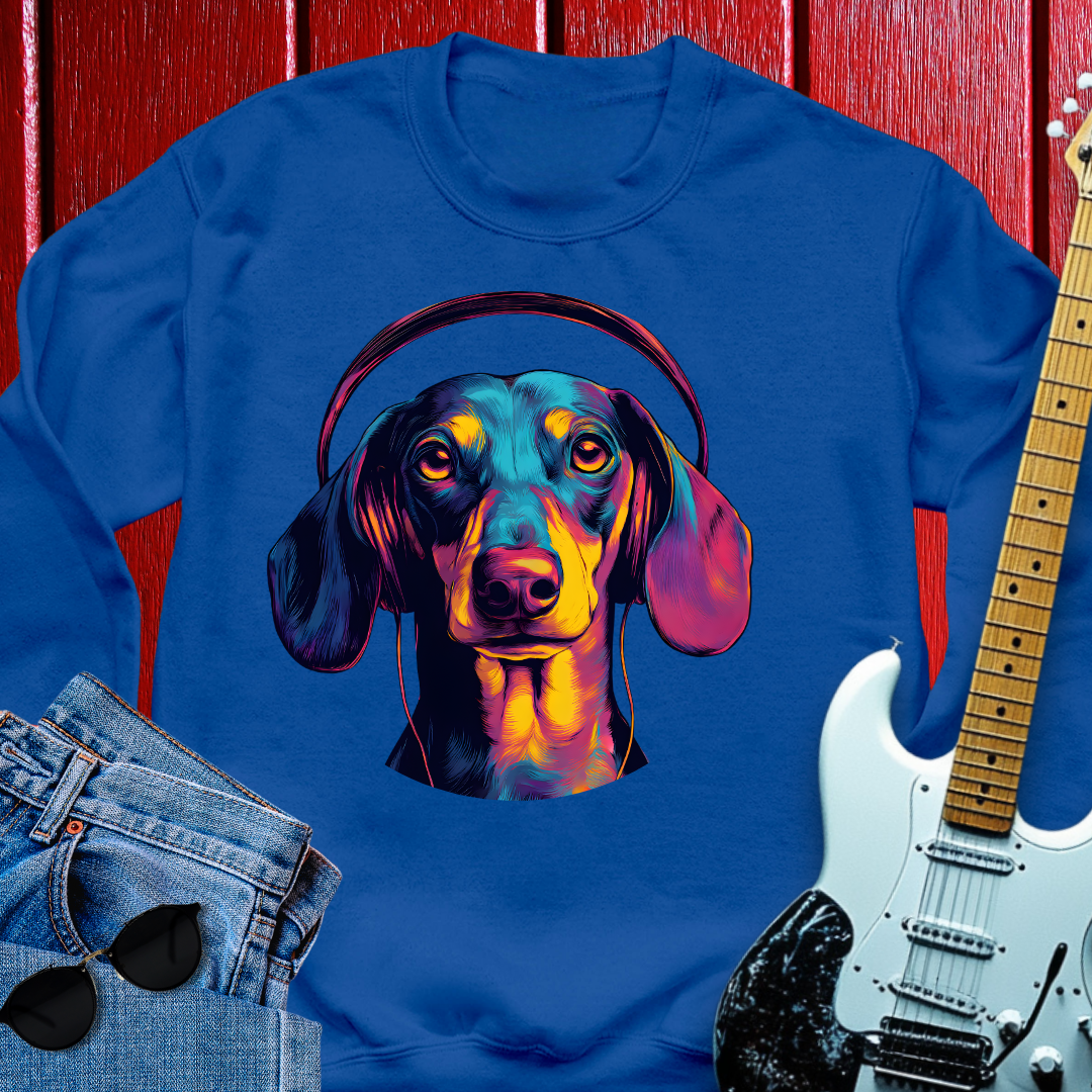 Dachshund Tuned In Crewneck