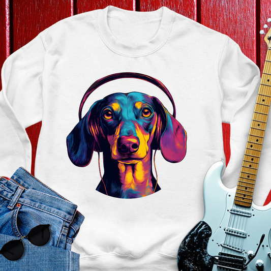 Dachshund Tuned In Crewneck