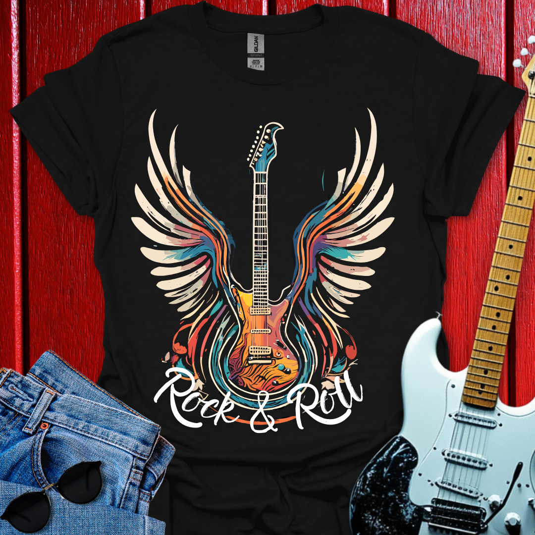 Acrylic Winged Guitar T-shirt