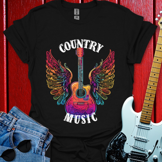 Country Winged Guitar T-shirt