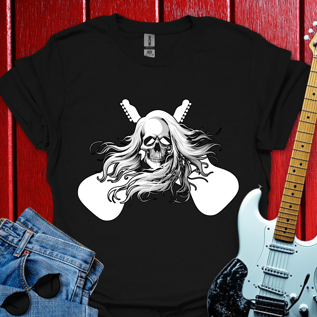 Cross Guitars and Skull T-shirt