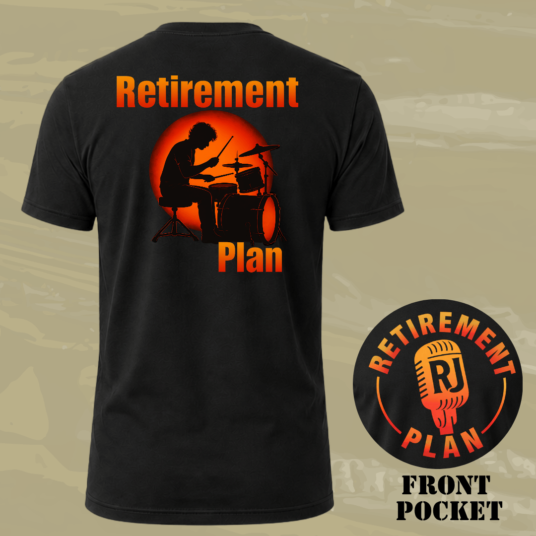 Retirement Drummer Back T-shirt