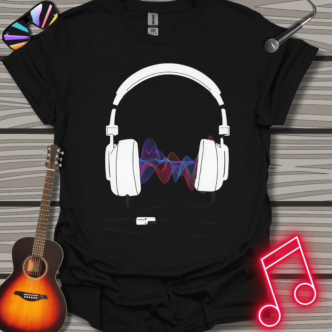 Sound Wave Headphones T-shirt