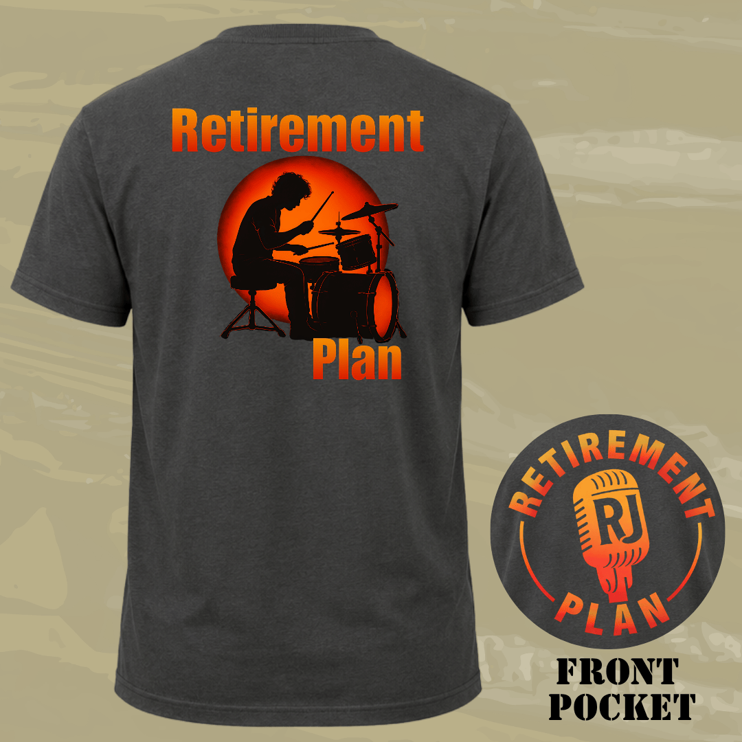 Retirement Drummer Back T-shirt
