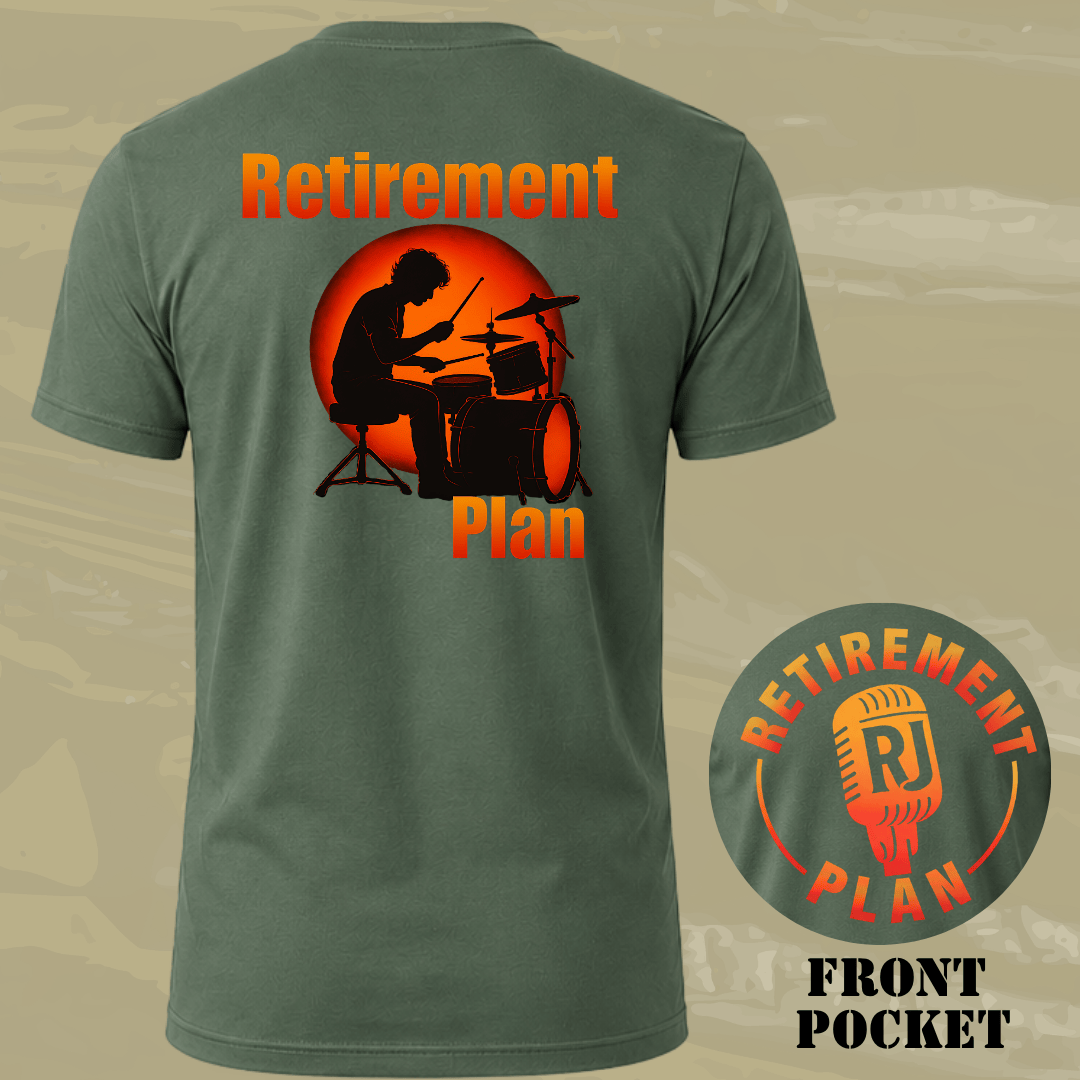 Retirement Drummer Back T-shirt