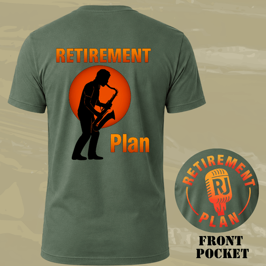 Retirement Saxophone Back T-shirt