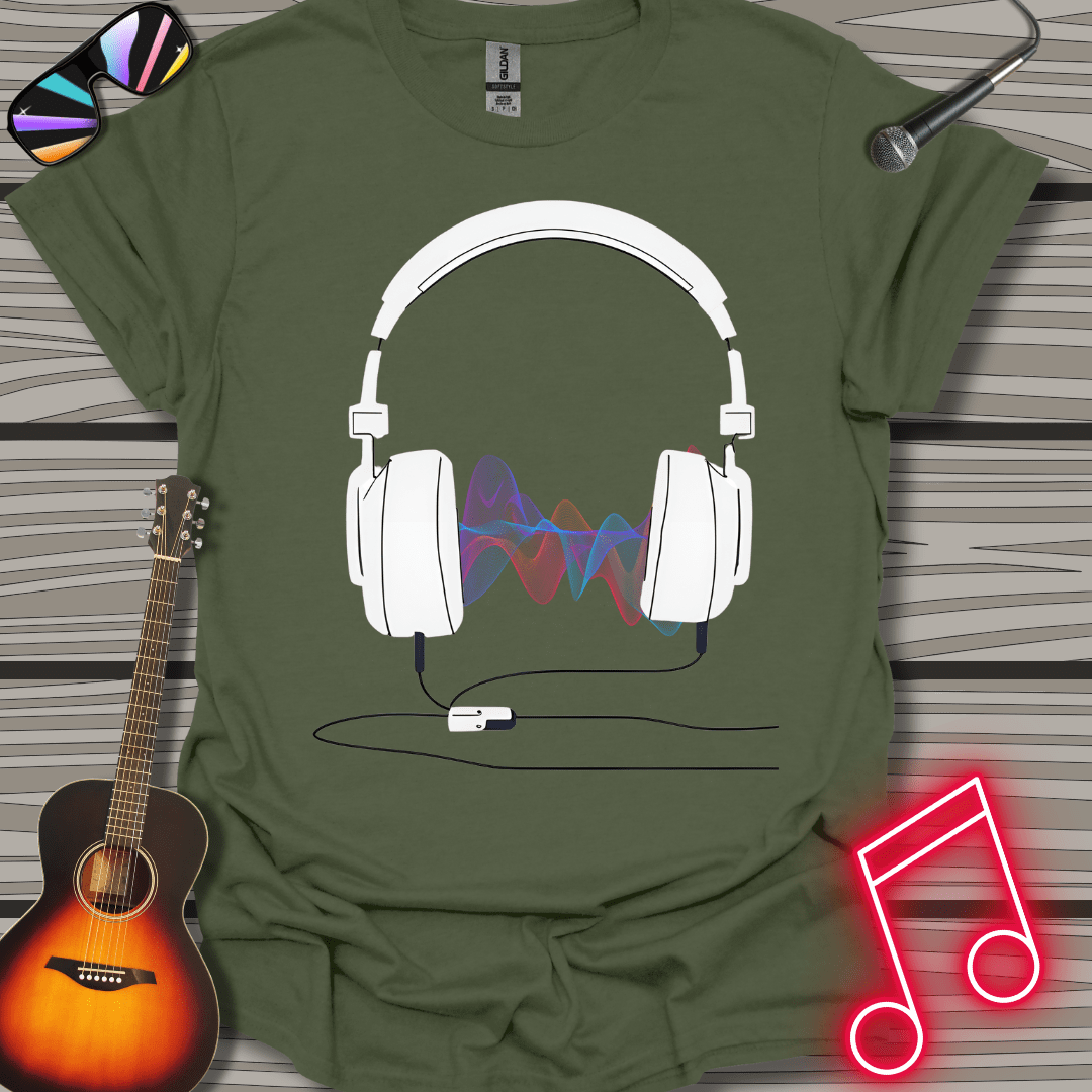 Sound Wave Headphones T-shirt