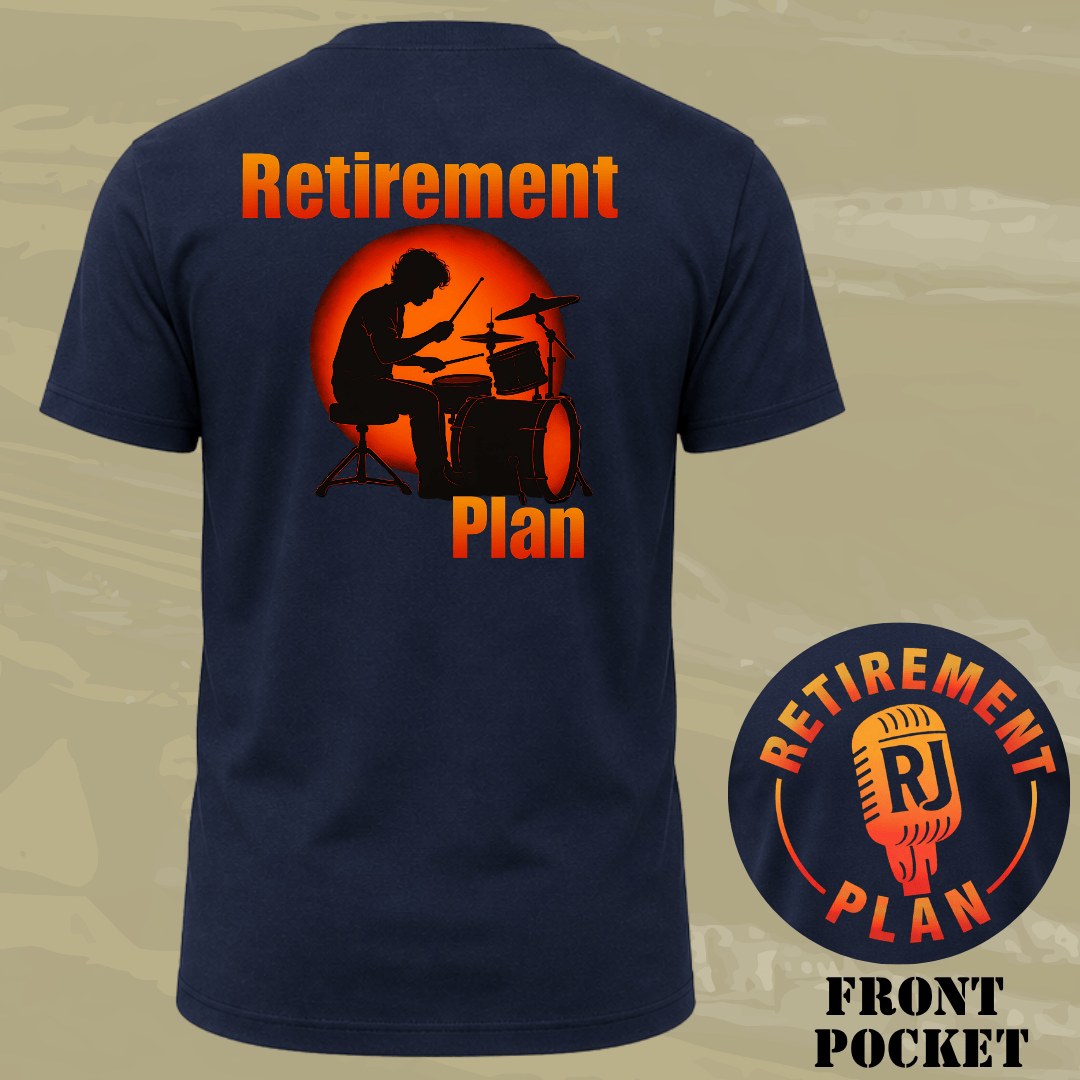 Retirement Drummer Back T-shirt