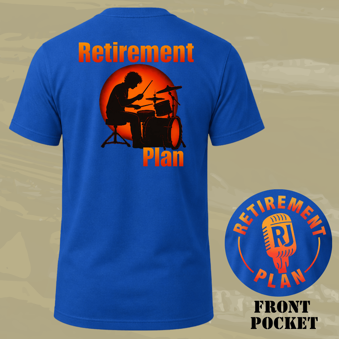 Retirement Drummer Back T-shirt