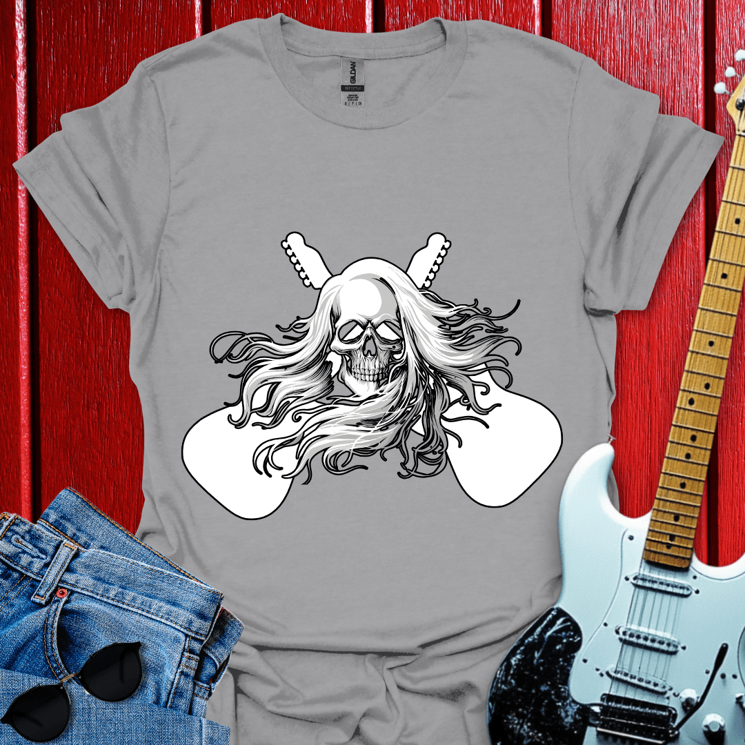 Cross Guitars and Skull T-shirt