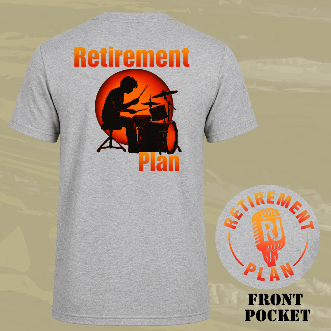 Retirement Drummer Back T-shirt