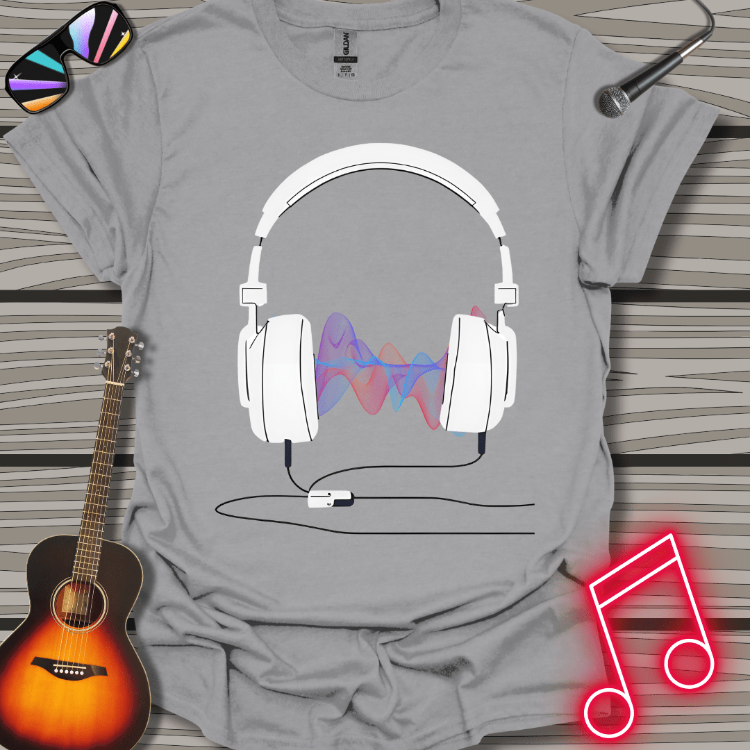 Sound Wave Headphones T-shirt