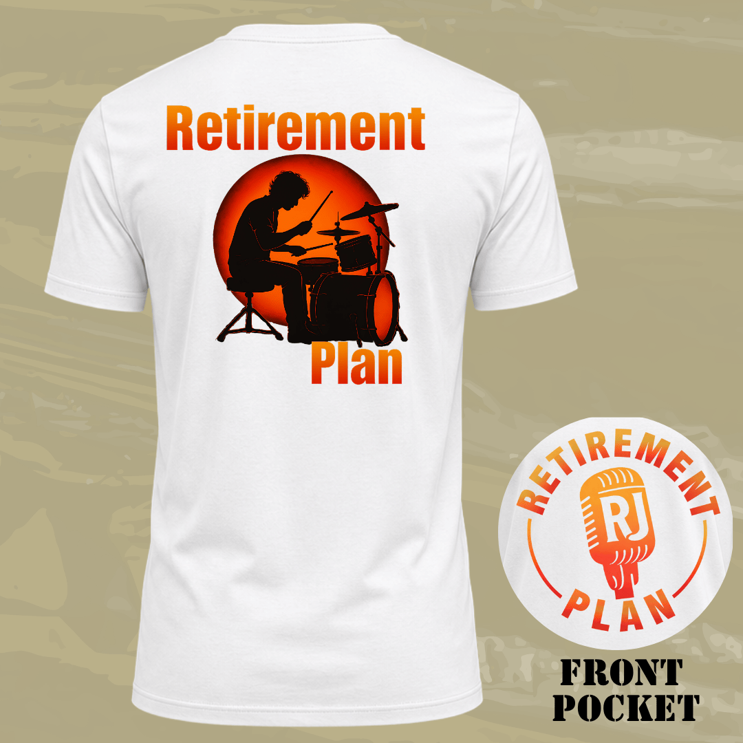 Retirement Drummer Back T-shirt